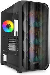 Sharkoon AK3 RGB Gaming Midi Tower Κουτί Υπολογιστή με Πλαϊνό Παράθυρο Μαύρο