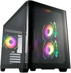 FSP/Fortron S380 Gaming Midi Tower Κουτί Υπολογιστή με Πλαϊνό Παράθυρο και RGB Φωτισμό Μαύρο