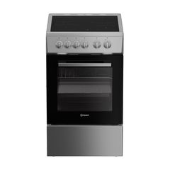 Κουζίνα Indesit I5V5KMS 55lt, με Κεραμικές Εστίες, Π50εκ, με Υδρόλυση, Α, Inox
