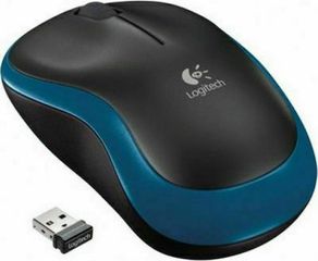 Logitech M185 Ασύρματο Mini Ποντίκι Black/Blue