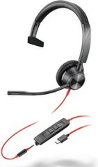 Poly Blackwire 3315 On Ear Multimedia Ακουστικά με μικρόφωνο και σύνδεση 3.5mm Jack / USB-C