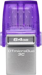 Kingston DataTraveler MicroDuo 3C 64GB USB 3.1 Stick με σύνδεση USB-A & USB-C Μωβ