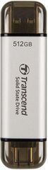 Transcend ESD310S 512GB USB 3.2 SSD Stick με σύνδεση USB-C & USB-A Ασημί
