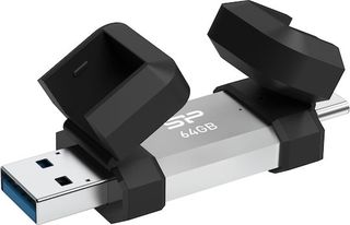 Silicon Power C51 64GB USB 3.2 Stick με σύνδεση USB-A & USB-C Ασημί