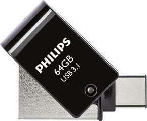 Philips 2-in-1 64GB USB 3.1 Stick USB-C Μαύρο