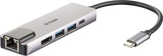 D-Link USB-C Docking Station με HDMI 4K PD Ethernet Ασημί (DUB-M520)