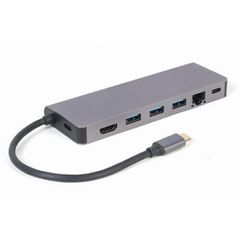 Cablexpert USB-C Docking Station με HDMI 4K PD Ethernet Γκρι (A-CM-COMBO5-05)