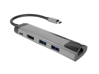 Natec Multiport Fowler Go USB-C Docking Station με HDMI Ethernet Μαύρο