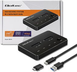 Qoltec Docking Station SATA M.2(2230), M.2(2242), M.2(2260) USB-C (50310)