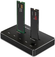 Qoltec Docking Station PCIe/SATA M.2 (2230), M.2 (2242), M.2 (2260), M.2 (2280) USB-C (52274)