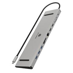 Icy Box USB-C Docking Station με HDMI 4K PD Ethernet και σύνδεση 2 Οθονών Ασημί (IB-DK2106A-CPD)