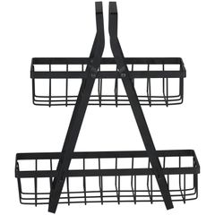 Ράφι Διώροφο Μαύρο Μέταλλο 10x25.5x28cm