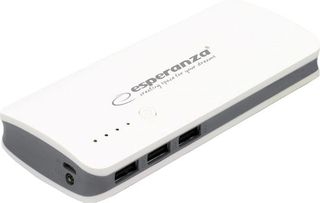 Esperanza EMP106 Power Bank 8000mAh με 3 Θύρες USB-A Λευκό/Γκρι