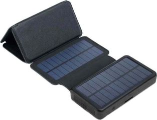 PowerNeed ES20000B Ηλιακό Power Bank 20000mAh με 2 Θύρες USB-A Μαύρο