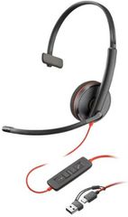 Poly Blackwire 3210 On Ear Multimedia Ακουστικά με μικρόφωνο και σύνδεση USB-A / USB-C