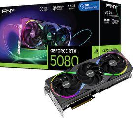 VGA PNY GeForce RTX 5080 16GB ARGB Gaming Overclocked Triple Fan