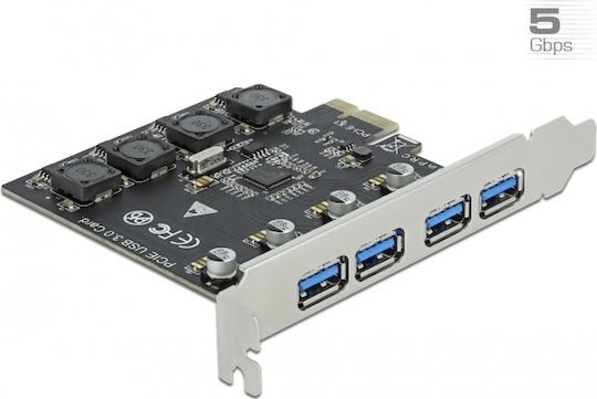 DeLock Κάρτα PCIe σε 4 θύρες USB 3.2