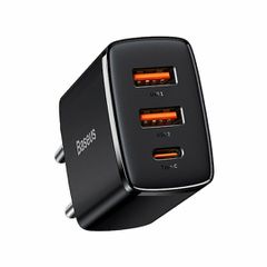 Baseus CCXJ-E01 Φορτιστής Χωρίς Καλώδιο με 2 USB-A και USB-C 30W Power Delivery Μαύρος (Compact 2U+C)