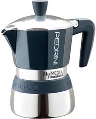 Pedrini MyMoka Induction PE-02CF096.BL Μπρίκι Espresso 6cups Inox Blu Notte
