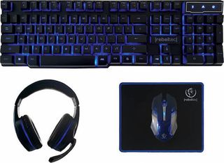 Rebeltec Sherman Σετ Gaming Μηχανικό Πληκτρολόγιο με διακόπτες, Φωτιζόμενα πλήκτρα & Ποντίκι (Αγγλικό US)