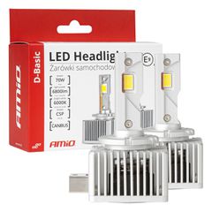 Amio Amio - ΛΑΜΠΕΣ LED D1S/D1R 12V 6.000K 6800lm CAN-BUS D-BASIC SERIES - 2 Τεμ. (03626/AM)