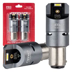 Amio Amio - P21/5W BAY15s 12/24V 6.000K 2xSMD LED(ΜΕ ΑΝΕΜΙΣΤΗΡΑΚΙ) FULL CAN-BUS ΛΕΥΚΟ PRO SERIES - 2 Τεμ. (03605/AM)