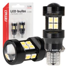 Amio Amio - ΛΑΜΠΑΚΙΑ LED T15 W16W 12V/24V LED CAN-BUS 15xSMD 2835 ΛΕΥΚΟ ΦΩΣ 5.500K (ΣΕ ΧΡΩΜΑ ΜΑΥΡΟ) - 2 ΤΕΜ. (04245/AM)