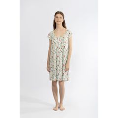 Harmony Γυναικείο Νυχτικό Modal Ζαπονε Μανίκι Mint Bouquet SS '26