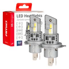Amio Amio - H4 12V 50W 6.000K 4200LM CSP LED CAN-BUS SERIES X5 WINGER 2ΤΕΜ. (03945/AM)