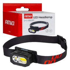 Amio Amio - Φακός Κεφαλής Εργασίας τύπου XPG+COB LED χωρητικότητα μπαταρίας 1000mAh - 1 τεμ. (04663/AM)