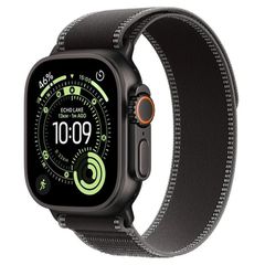 Apple Watch Ultra 3 Titanium 49mm Αδιάβροχο με eSIM και Παλμογράφο (Black Titanium Case with Black/Charcoal Trail Loop -