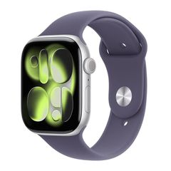 Apple Watch Series 11 Aluminium 42mm Αδιάβροχο με Παλμογράφο (Silver Aluminium Case with Purple Fog Sport Band - M/L)