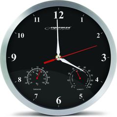 Esperanza EHC008K Washington Black Ρολόι Τοίχου Round Black