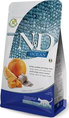 Farmina N Ocean Adult Ξηρά Τροφή χωρίς Σιτηρά & Γλουτένη για Ενήλικες Γάτες με Ρέγγα / Κολοκύθα Pumpkin / Orange 1.5kg