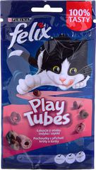Purina Felix Play Tubes Λιχουδιές Σνακ Γάτας Γαλοπούλα & Ζαμπόν 50gr