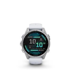 Garmin Fenix 8 Stainless Steel 43mm Αδιάβροχο Smartwatch με Παλμογράφο (Silver with Whitestone Silicone Band)