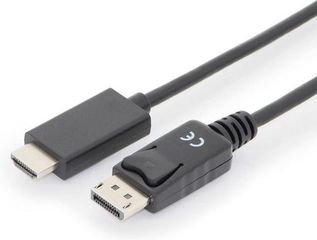 Digitus Cable DisplayPort male - HDMI male 1m Μαύρο (AK-340303-010-S)