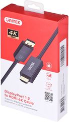 Unitek Cable DisplayPort male - HDMI male 1.8m 4K 60Hz Μαύρο (V1608A)