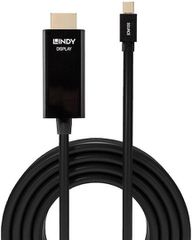 Lindy Cable mini DisplayPort male - HDMI male 3m Μαύρο (36928)