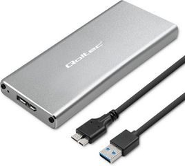 Qoltec Θήκη για Σκληρό Δίσκο M.2 SATA III, USB 3.0, Γκρι, 51833