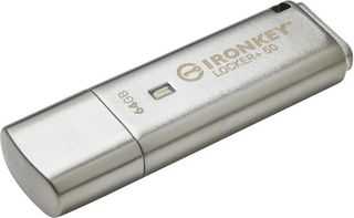 Kingston IronKey Locker+ 50 64GB USB 3.2 Stick Ασημί