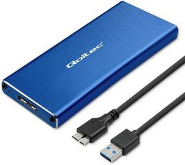 Qoltec Θήκη για Σκληρό Δίσκο M.2 SATA III, USB 3.0, Μπλε, 51832