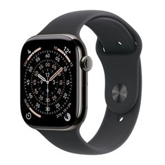 Apple Watch Series 11 Cellular Titanium 46mm Αδιάβροχο με eSIM και Παλμογράφο (Slate Titanium Case with Black Sport Band