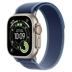 Apple Watch Ultra 3 Titanium 49mm Αδιάβροχο με eSIM και Παλμογράφο (Natural Titanium Case with Blue/Bright Blue Trail Lo