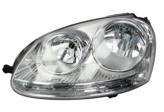 VW GOLF V, JETTA III 10.03-10.10 Headlamp L (H7/H7, electric, with motor, insert colour: chromium-plated)