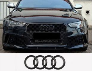Σήμα πλαστικό μαύρο γυαλιστερό  27x9,5cm - Audi