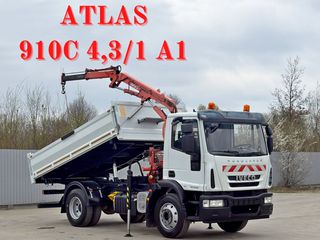 Ανατροπή + Γερανός Iveco 2011 EUROCARGO 120E25 * ATLAS 910C 4,3/1 A1