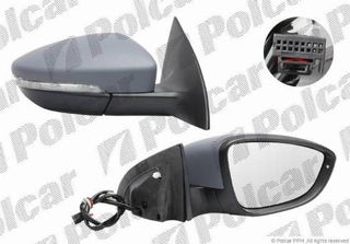 Carro ΚαθρέφτηΣ ΗΛΕΚΤΡΙΚΟΣ ΘερμαινόμενοΣ Βαφόμενος (Με Φλας) (Α Ποιότητα) (CONVEX GLASS) κατάλληλο για VW PASSAT CC 2008-2012 (357) / 3C8 857 508 AK 9B9 - Δεξί - 1 Τεμ