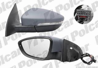 Carro ΚαθρέφτηΣ ΗΛΕΚΤΡΙΚΟΣ ΘερμαινόμενοΣ Βαφόμενος (Με Φλας) (Α Ποιότητα) (ASPHERICAL GLASS) κατάλληλο για VW PASSAT CC 2008-2012 (357) / 3C8 857 507 AJ 9B9 - Αριστερό - 1 Τεμ