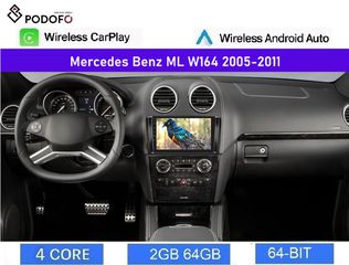 Mercedes Benz ML W164 (2005-2011) Android οθόνη 9" 2+64GB Ασύρματο CarPlay & Aσύρματο Android Auto GPS WiFi EQ